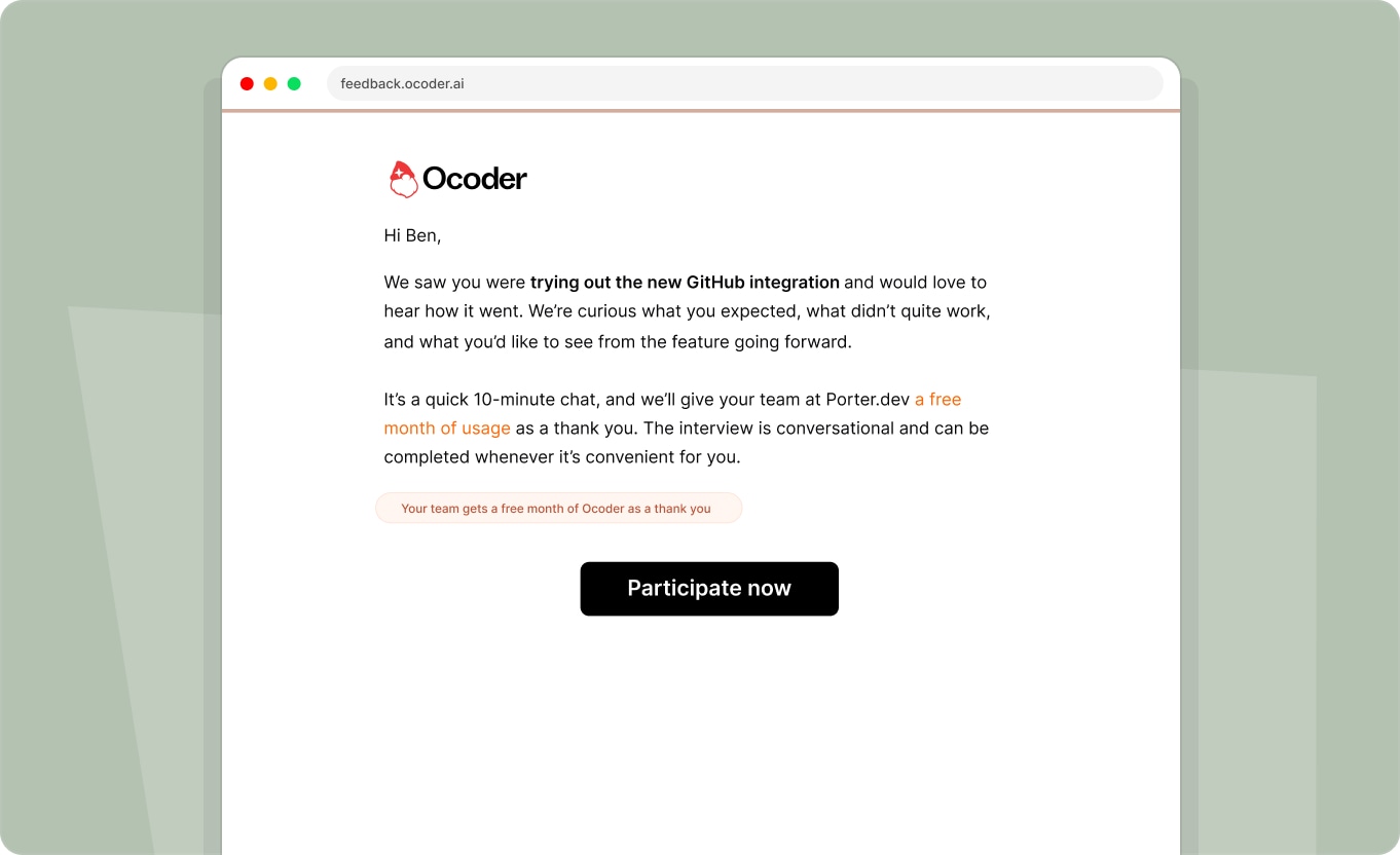 Product screen for setting trigger users