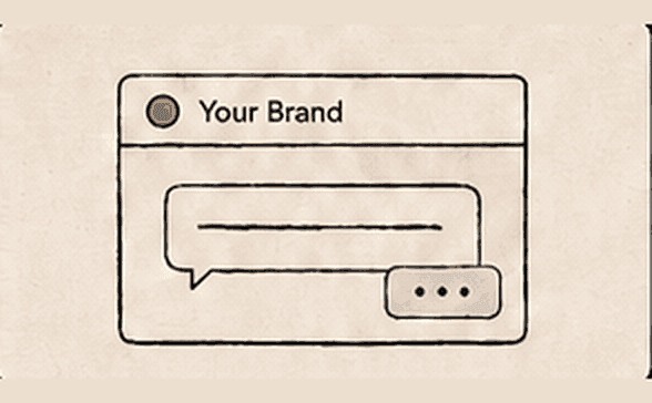 A branded conversation window carrying the customer’s own logo
